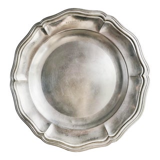 Antique Christofle Silver Plated Serving Tray From Hotel Reynolds Paris For Sale