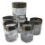 Platinum Band Rim Checkerboard Geometric Pattern Lowball Glasses-Set of 6 For Sale