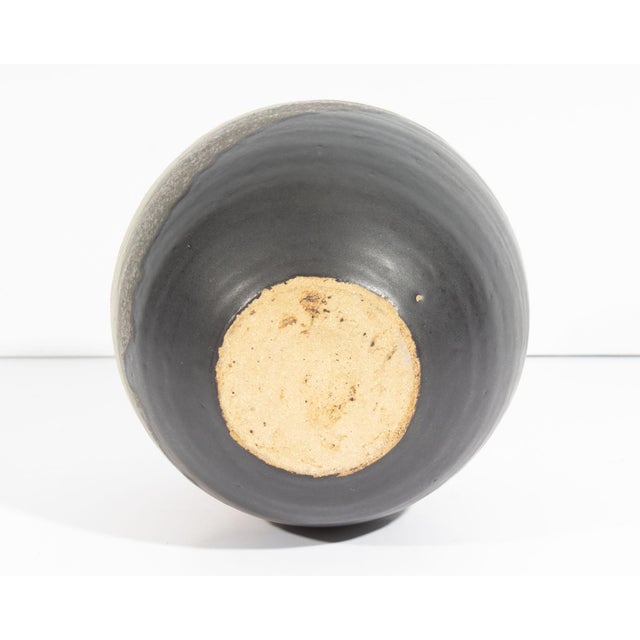 Late 20th Century Signed Studio Pottery Weed Pot Vase For Sale - Image 5 of 6