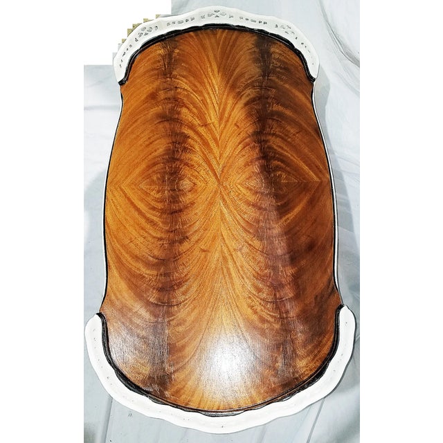Carved and Painted 1920s Mahogany Coffee Table For Sale - Image 4 of 10