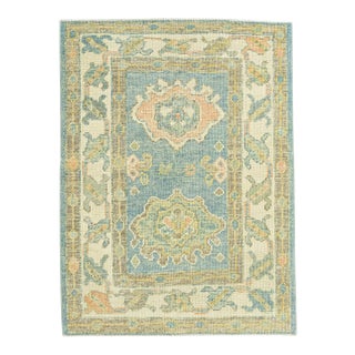 Turkish Oushak Rug 2'11" x 3'11" For Sale