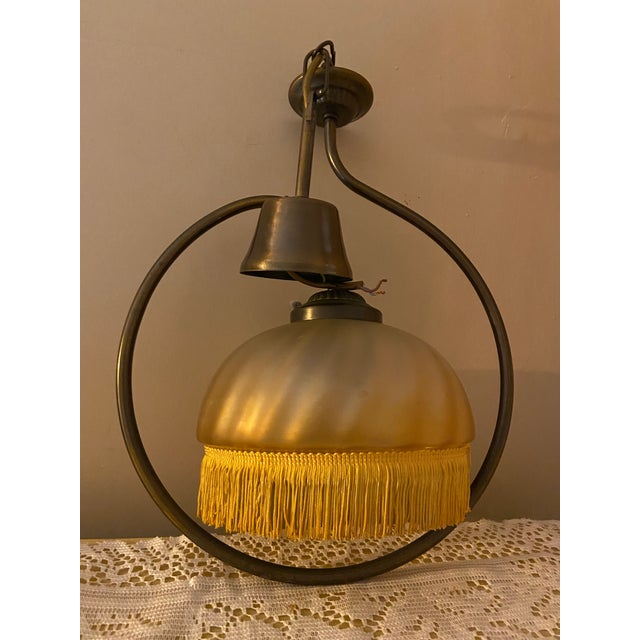 Metal Vintage French See Delmas Sculptural Brass Pendant Light For Sale - Image 7 of 7
