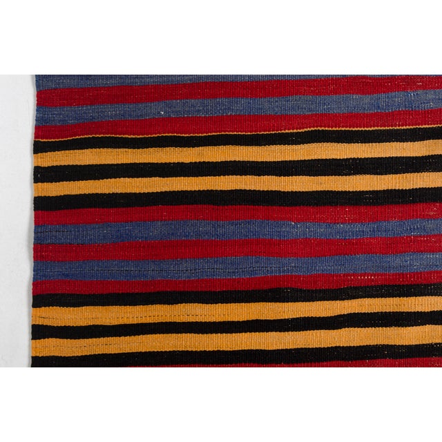1950s 1950s Large Bohemian Striped Kilim For Sale - Image 5 of 9