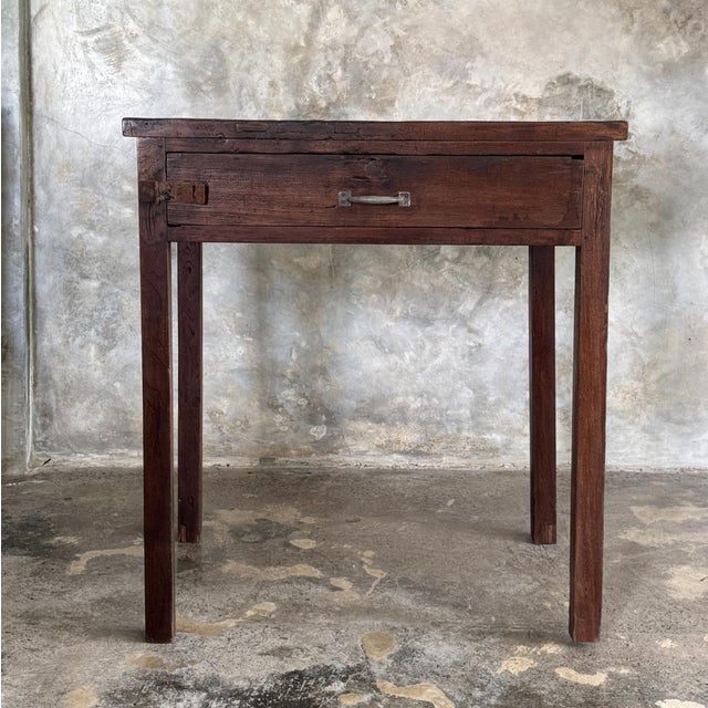 Vintage Indonesian Teak Workshop Table, 1930s For Sale - Image 11 of 11