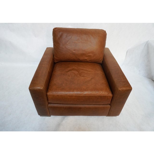Mid-Century Modern Maxwell Leather Chair by Restoration Hardware For Sale - Image 3 of 17