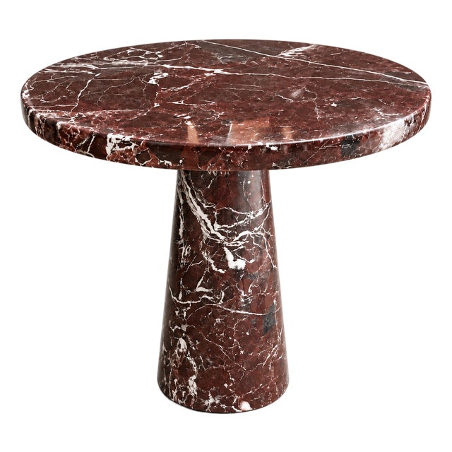 Rosso Levanto Marble Round Pedestal Table – Luxury Italian Red Marble For Sale