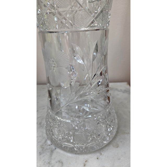 Vintage American Brilliant–Style Cut Lead Crystal Water Pitcher For Sale - Image 13 of 18