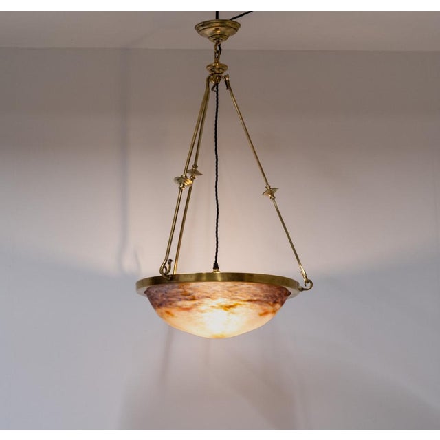 Art Deco Lunéville Pat De Verre Ceiling Light by Muller Frères, 1925 For Sale - Image 3 of 17