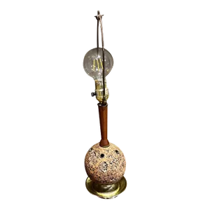 1960s Sculptural Cork and Walnut Table Desk Lamp Laurel Co