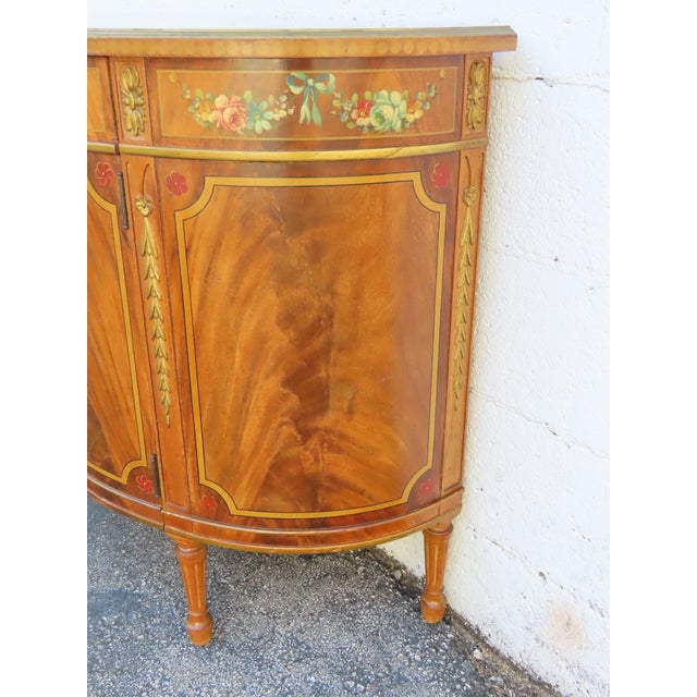 French Bombay Demilune Inlay Cameo Commode Small Buffet Server 6378 For Sale - Image 11 of 17