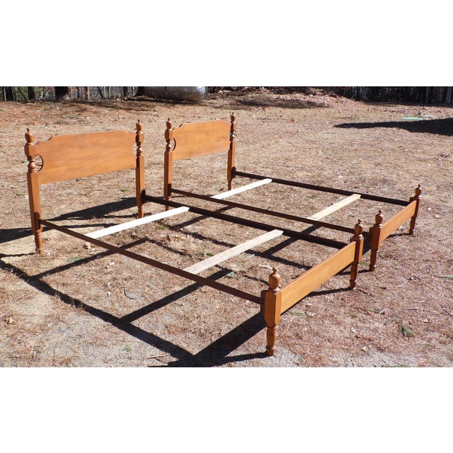 Vintage Pair Solid Maple Single Twin Size Beds Bed Frames Chairish