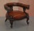 Hollywood Regency Regency Carved Hardwood Brown Leather Armchair For Sale - Image 3 of 16