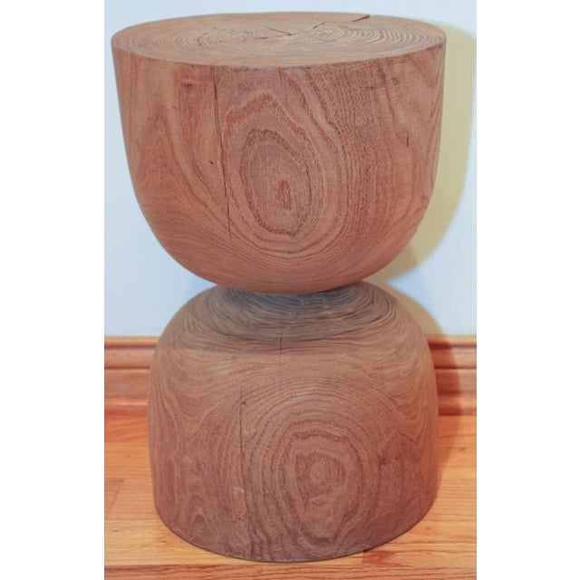 Modern Minimalist Sculptural Wood Log Stool For Sale - Image 12 of 12