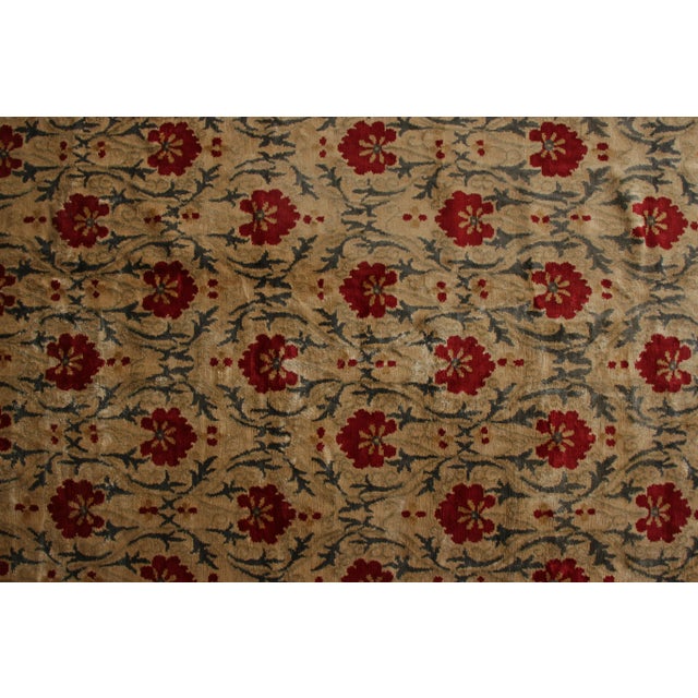 Rug & Kilim Contemporary Rug Beige Green Samarkand Style Floral Pattern by Rug & Kilim For Sale - Image 4 of 10