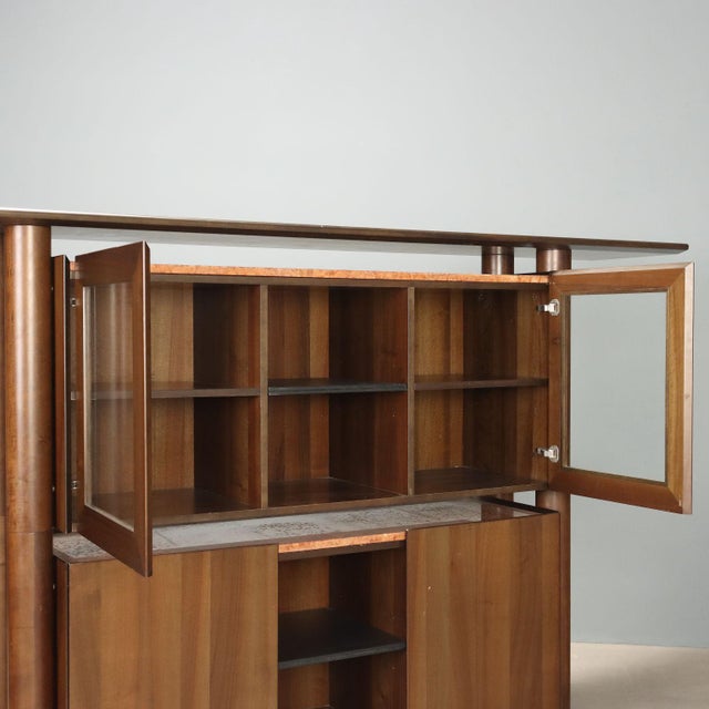 Vintage Sideboard in Wood and Marble, 1980s For Sale - Image 3 of 12