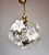 Vintage Murano Style White Floral Globe Chandelier - Brass Finish For Sale - Image 4 of 15