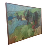 Image of Vintage Mid Century Modern Abstract Textured Original Painting. For Sale