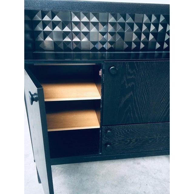 Brutalist Black Ebonized Dry Bar Cabinet, Belgium, 1970s For Sale - Image 11 of 18
