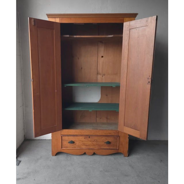 19th Century Antique European Pine Wardrobe Cabinet For Sale In Las Vegas - Image 6 of 12