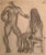Frank J. Bette "Male and Female Nude" 1969 Charcoal on paper 12"x14" unframed Signed and dated lower right Excellent...