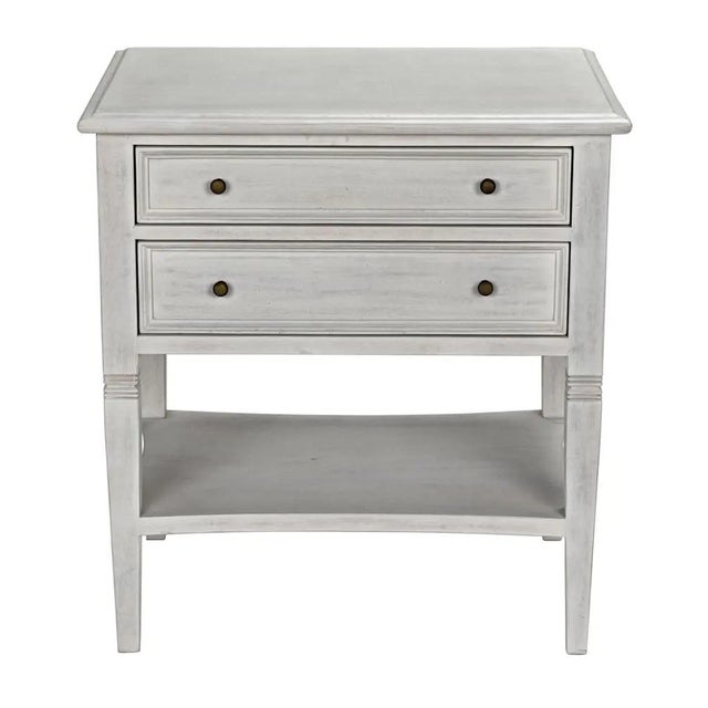 Noir Oxford 2-Drawer Side Table, White Wash For Sale - Image 4 of 5