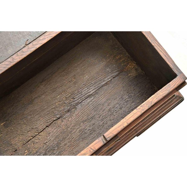 19th Century Rustic Wooden Coffer with Italian Carved Design For Sale - Image 6 of 9