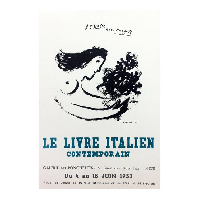 Chagall Lithograph 19 Le Livre Italien Art in Posters For Sale