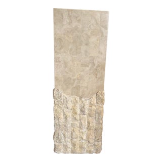 1980s Postmodern Tessellated Stone Pedestal Plinth For Sale
