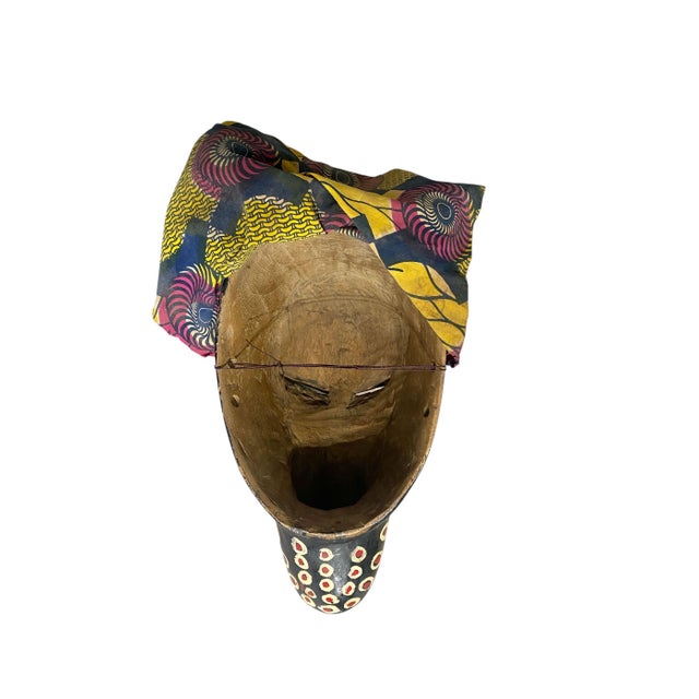 1980s Vintage African Colorful Leopard Mask Bozo Bamana 16" H For Sale - Image 5 of 9