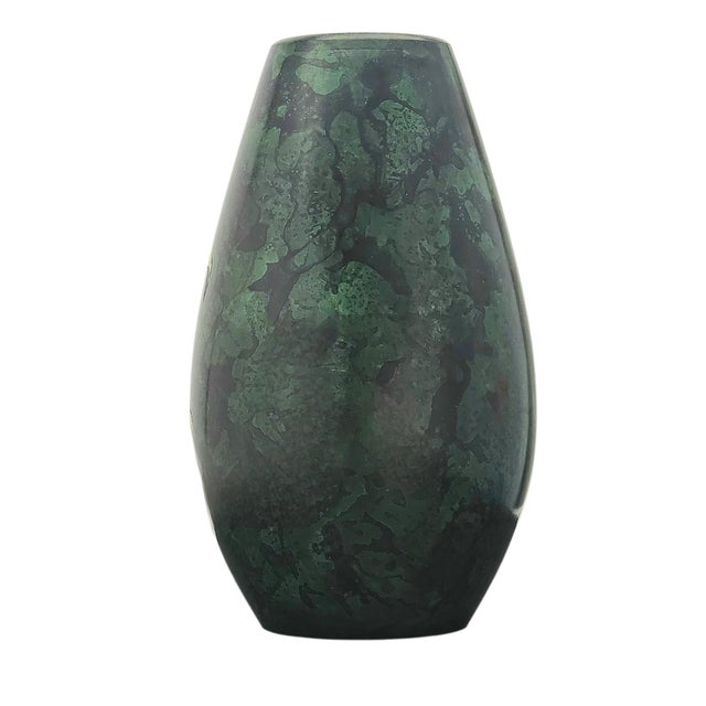 Mid Century Japanese Takaoka Bronze Vase With Mixed Metal Lily Inlay 9.75” For Sale - Image 10 of 12