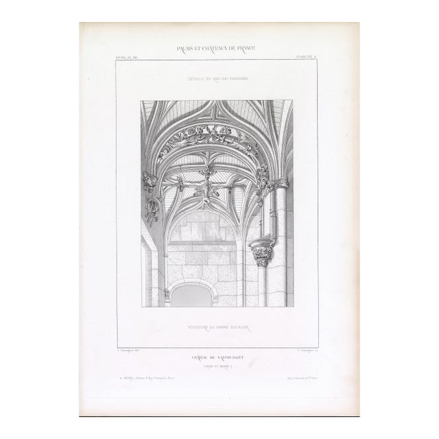 1867 Palais, Châteaux, Hôtels Et Maisons De France – Château De Nantouillet – Full Suite of 13 Original Architectural Engravings and French Text For Sale