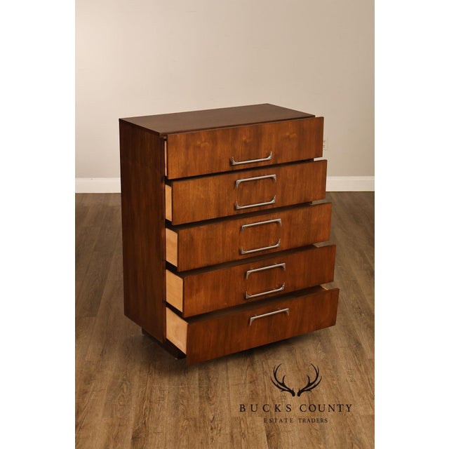 Adrian Pearsall For Craft Associates Mid Century Modern Walnut High Chest For Sale - Image 13 of 18