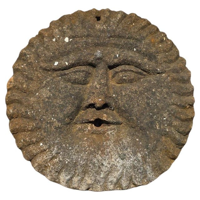 Sandstone Sun Mask Fountain Spout Sculpture, 1890 For Sale - Image 12 of 12