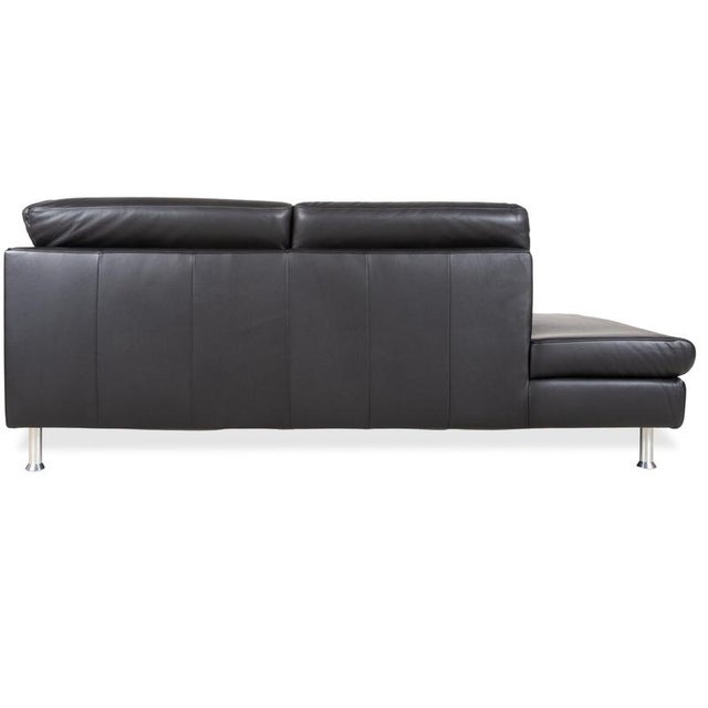 Leather Corner Black Sofa with Manual Function by Ewald Schillig For Sale - Image 13 of 17