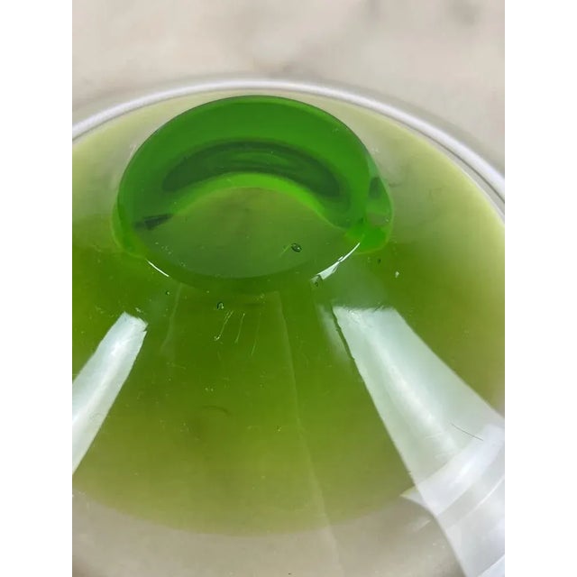 Teal Italian Murano Submerged Glass Ashtray, 1970s For Sale - Image 8 of 13