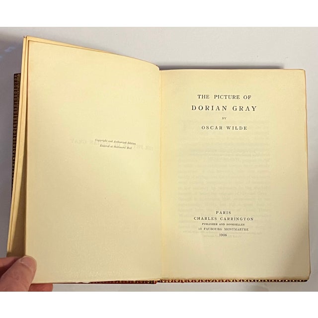 Fine Red Leather Binding - The Picture of Dorian Gray - Gothic and Philosophical Novel by Oscar Wilde 1908 For Sale - Image 11 of 14