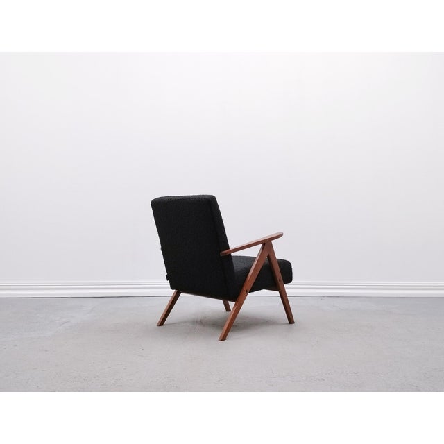 1960s Mid-Century Modern Easy Chair in Black Boucle, 1960s For Sale - Image 5 of 14