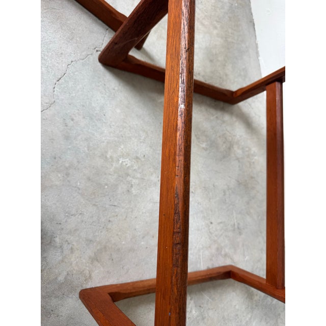 1960’s Mid-Century Danish Modern Teak Bar Stools – A Pair For Sale - Image 12 of 12