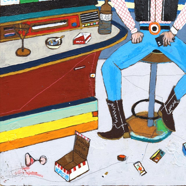 The Pavement #4 - Original Urban Pop Art Mixed Media Artwork on Wood by Fabio Coruzzi For Sale In Los Angeles - Image 6 of 9
