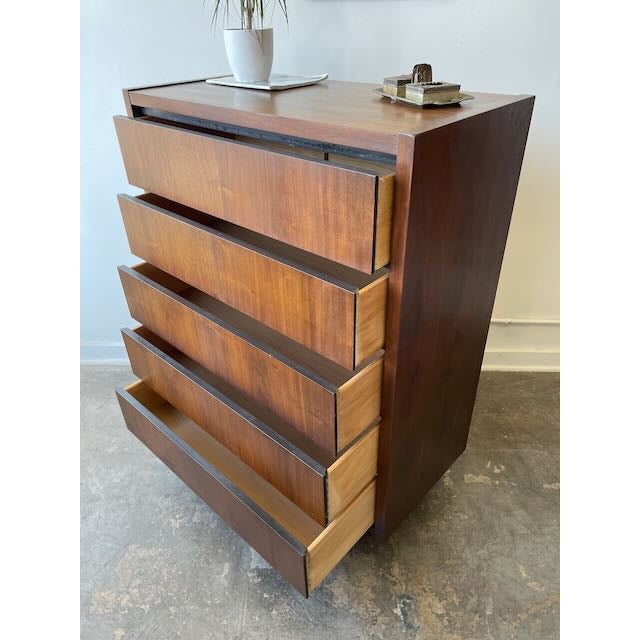 Black 1970s Walnut Tall Dresser by Lane Furniture For Sale - Image 8 of 8