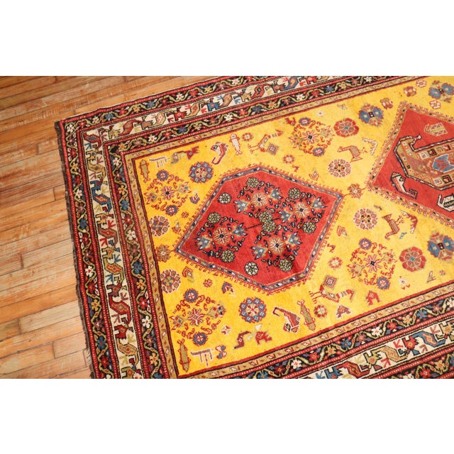 Early 20th Century Yellow Northwest Persian Tribal Rug For Sale - Image 14 of 18