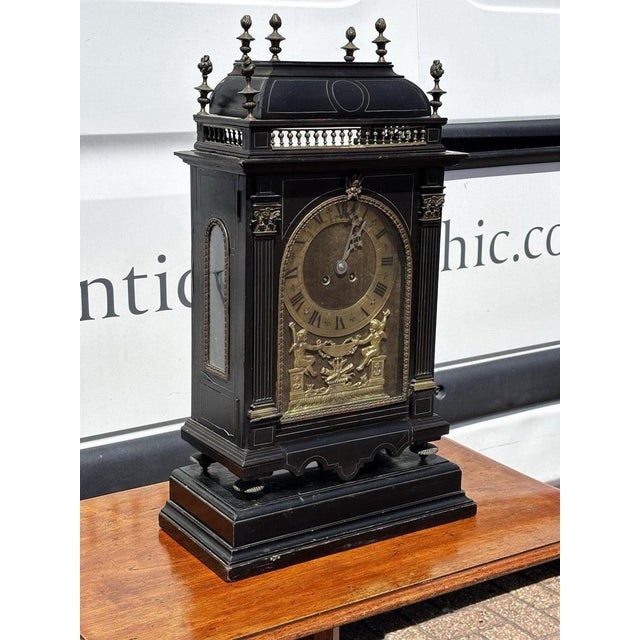 Victorian French Clock on Stand by Japy Frere For Sale - Image 3 of 17