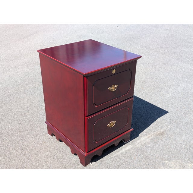 Mid 20th Century Mid 20th Century Two Drawer Locking Filing Cabinet With Key For Sale - Image 5 of 9