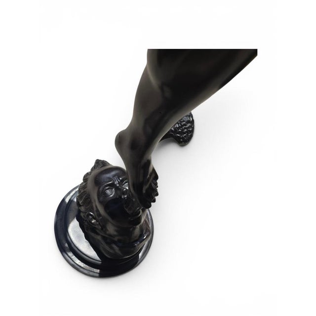 Neapolitan Artist after Giambologna, Large Patinated Figure of Mercury, Bronze For Sale - Image 4 of 11