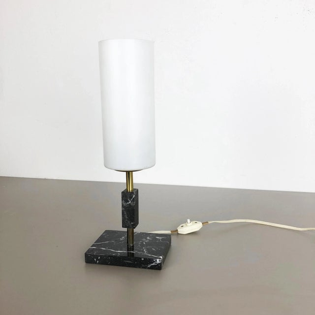 Hollywood Regency Italian Marble & Opaline Glass Table Lamp, 1950s For Sale - Image 14 of 17