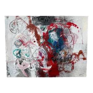 Abstract Small Work on Paper Acrylic Painting Untitled #16 by Stephanie Visser