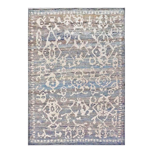 21st Century Turkish Oushak Wool 8x12 Gray & Ivory Handmade Area Rug #1144090 For Sale