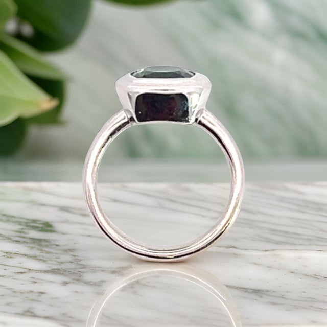 Natural Solitaire Tourmaline Ring 6.5 14k W Gold 2.25 TCW Certified For Sale In New York - Image 6 of 13