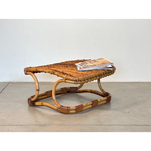 Bamboo stool from the 1970s attributed to Tito Agnoli
