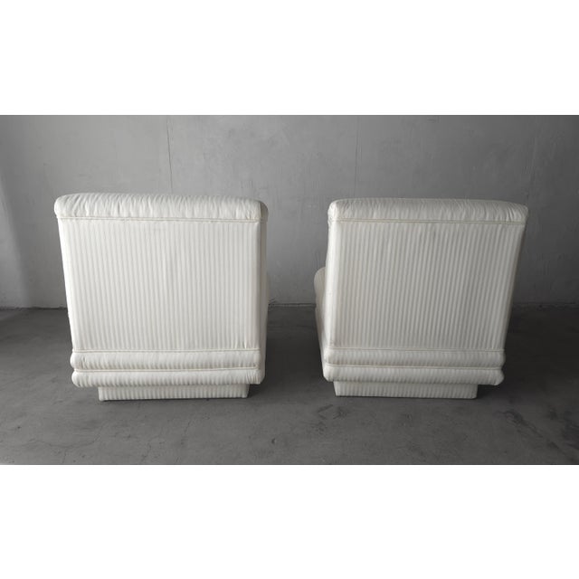 Off-white Large Scale Pair of Post Modern Slipper Chairs For Sale - Image 8 of 9